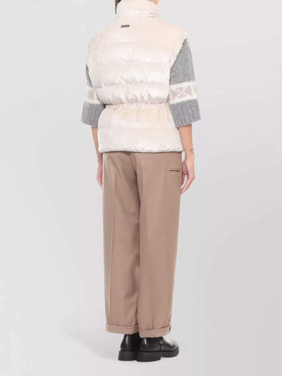 Peserico Quilted Sleeveless Jacket Drawstrings At Waist