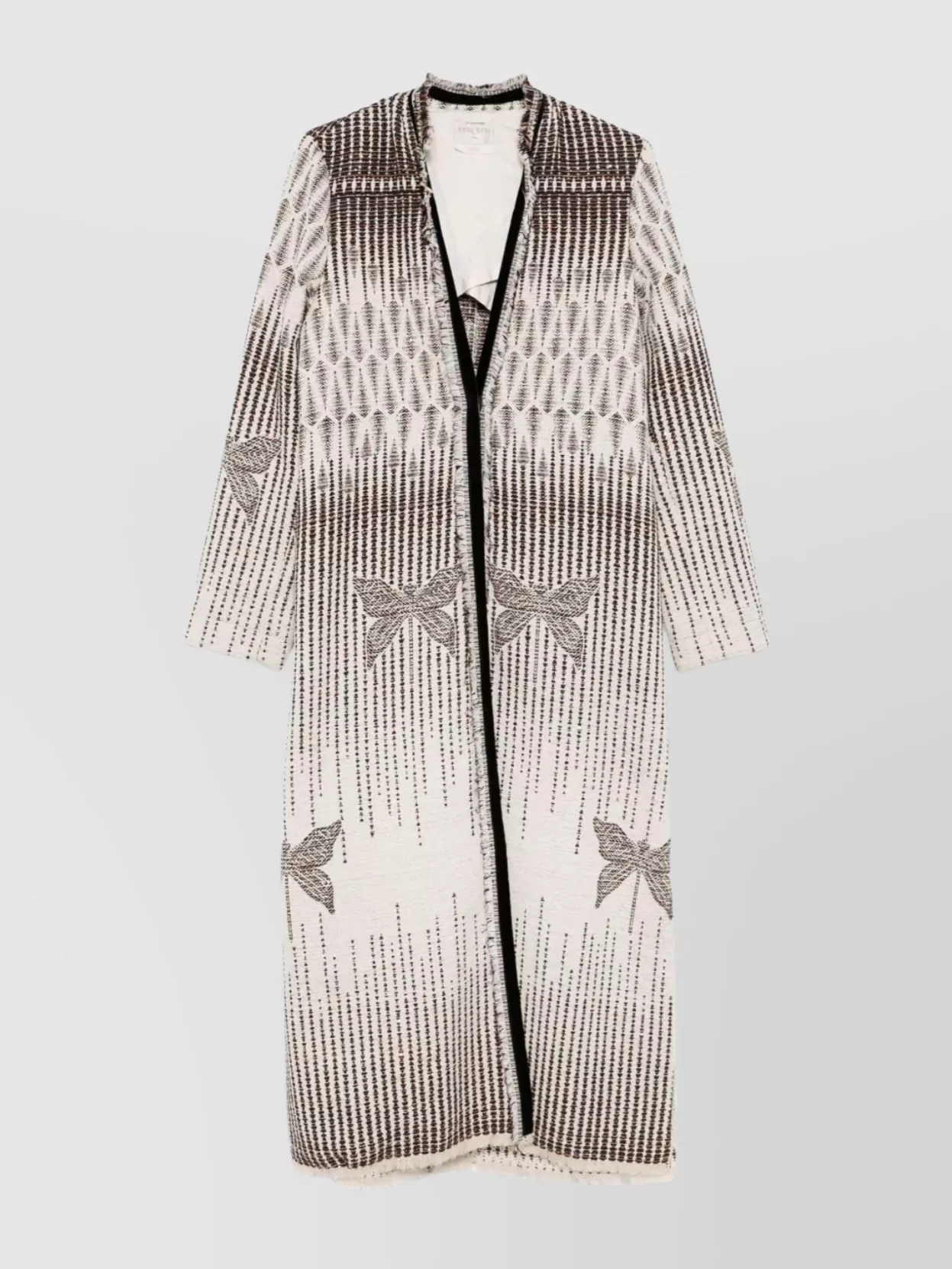 Forte Forte Textured Longline Coat Featuring Side Slits In Neutral