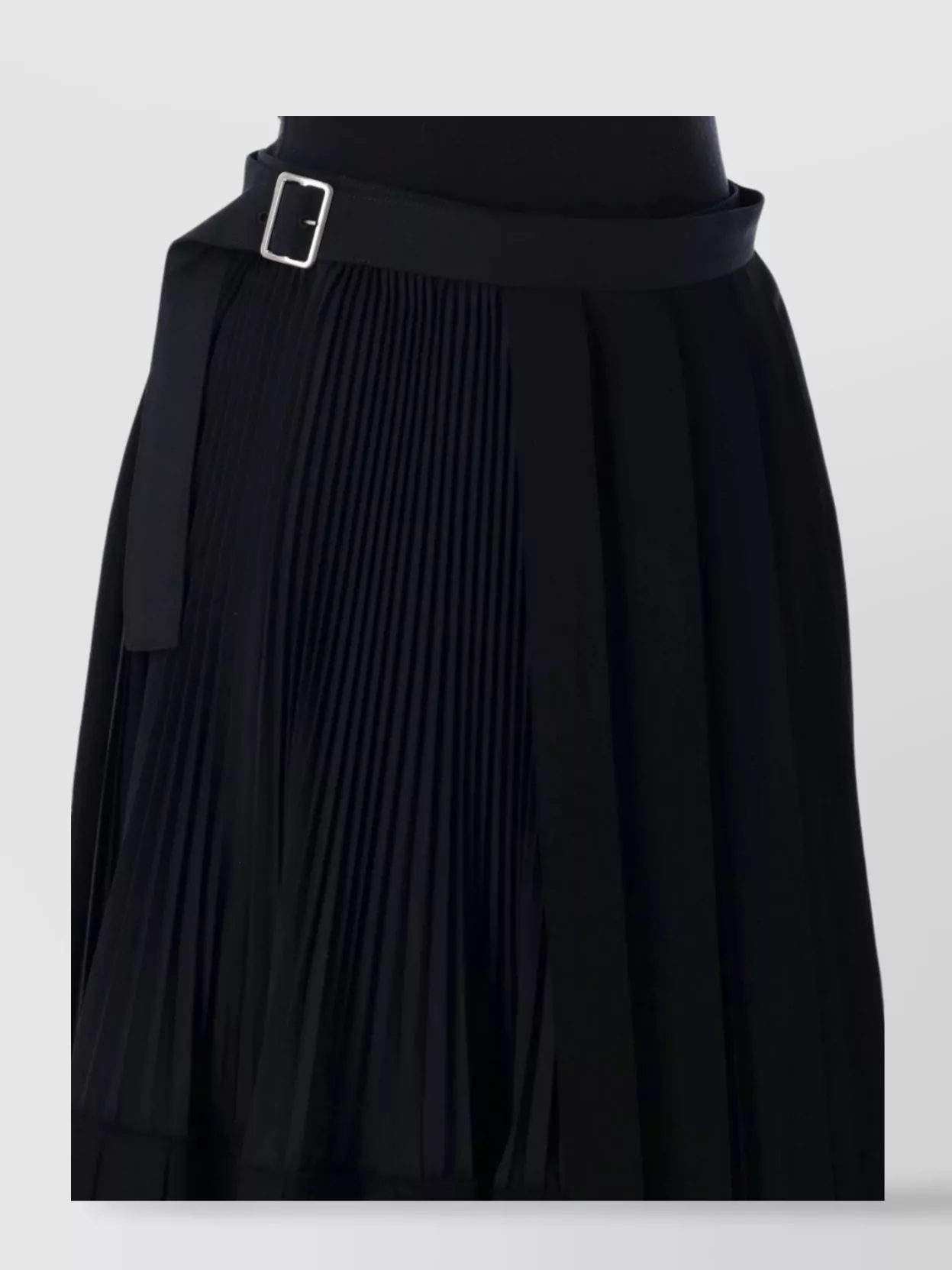 Shop Junya Watanabe Pleated Belted Midi Skirt Asymmetric