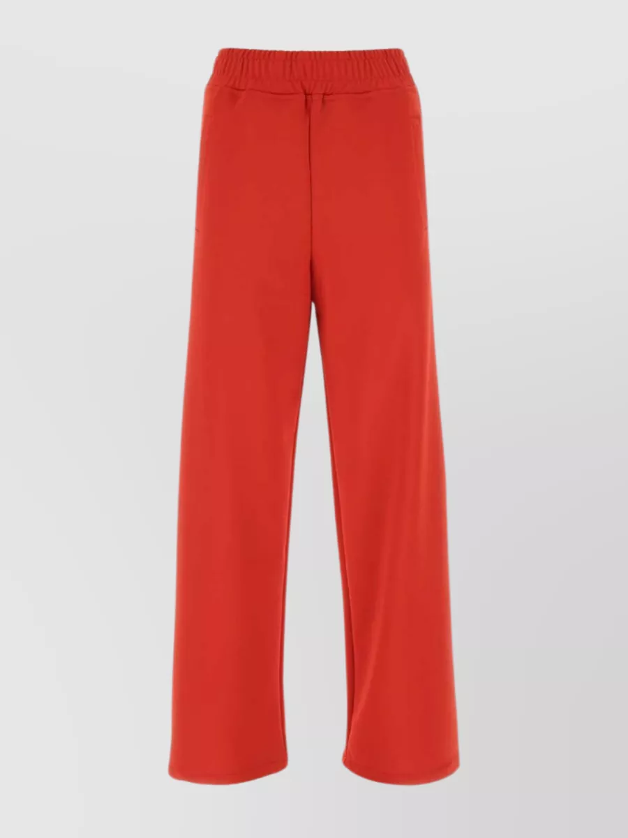 Shop Jw Anderson Stretch Waistband Pant With Wide-leg Cut And Zip Hem In Burgundy