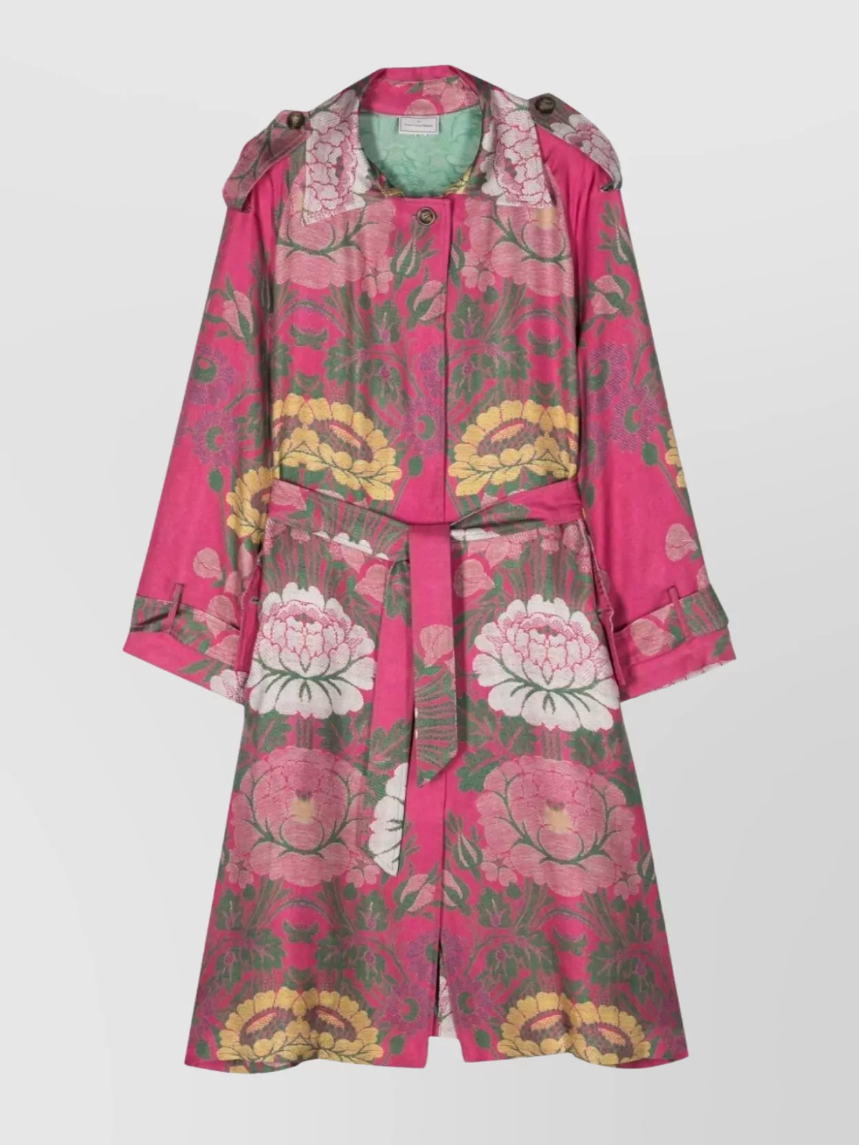 Pierre Louise Mascia Floral Print Double Breasted Coat