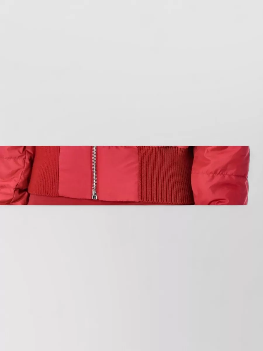 Moncler Short Jacket High Collar Quilted Ribbed Finishes