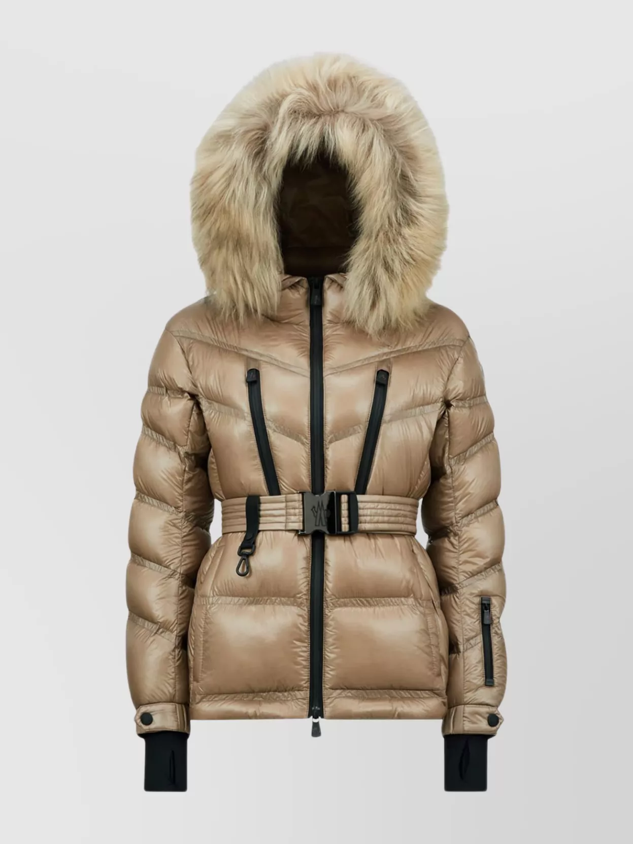 Moncler Down Jacket Short Adjustable Belt