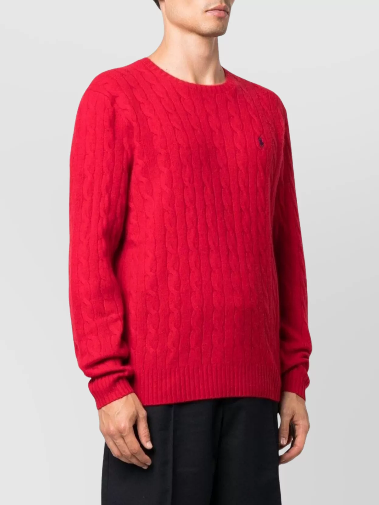 Ralph Lauren Wool-cashmere Blend Crewneck Knit Sweater In Red
