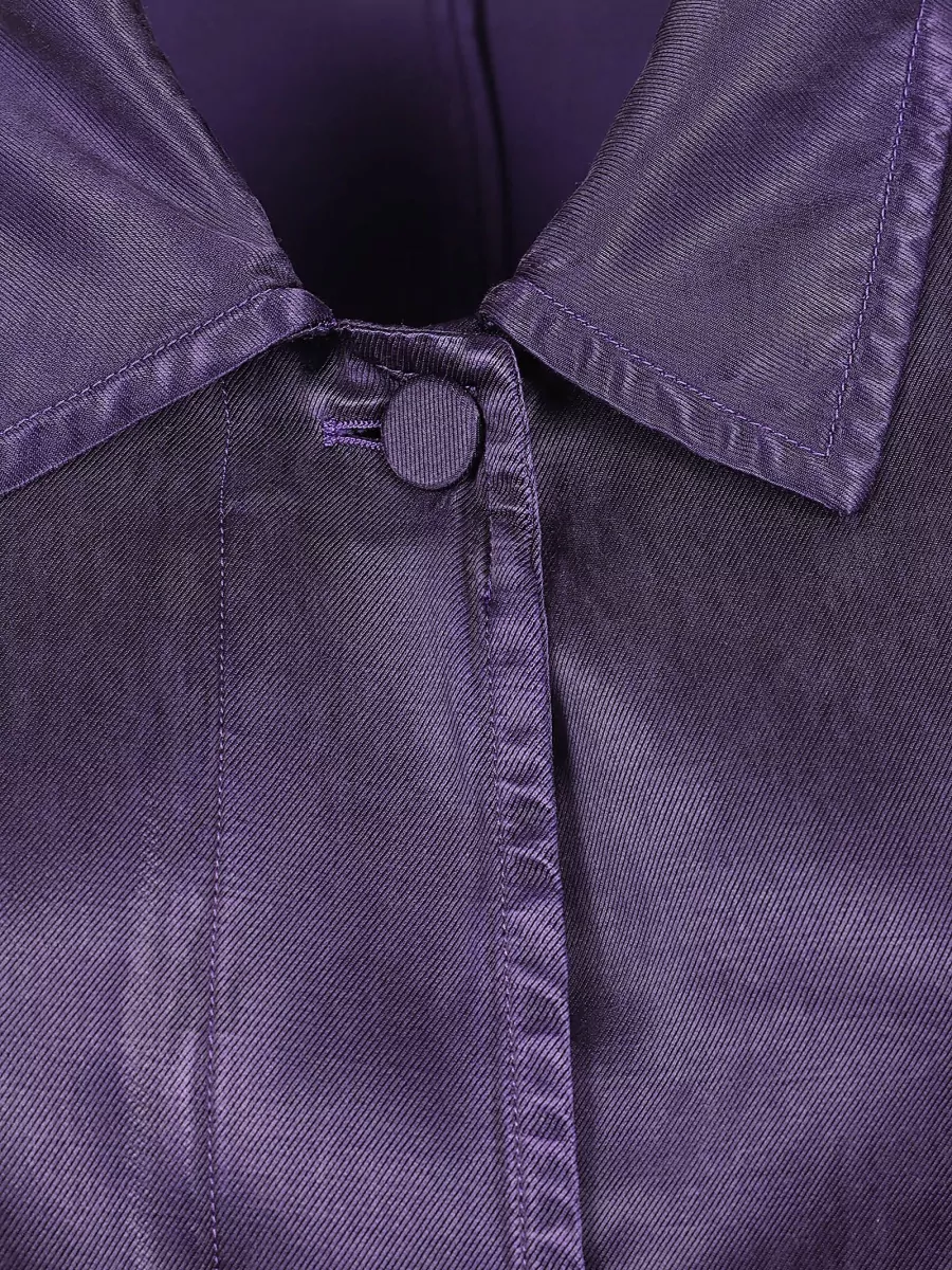 Dries Van Noten Technical Satin Single-Breasted Coat