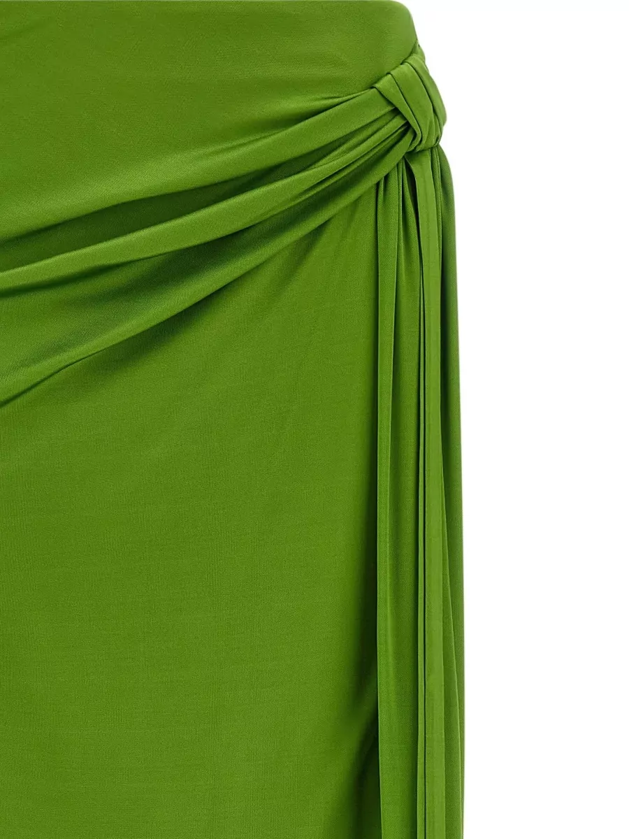 Elisabetta Franchi Viscose Maxi Skirt Draped Side Tie