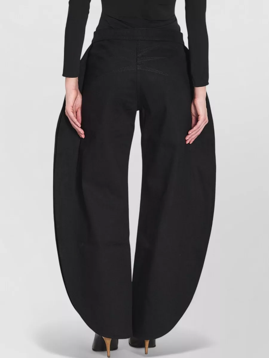 Alaïa Petal Denim High Waist Wide Leg Trousers