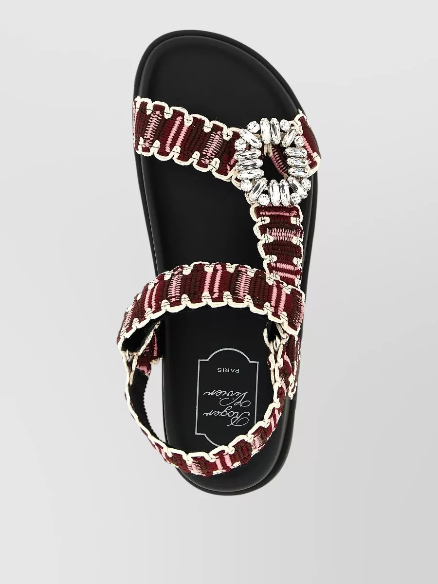 Roger Vivier Woven Crystal-Embellished Trek Sandals