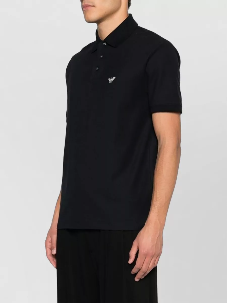Emporio Armani Cotton Shirt Polo Collar Short Sleeves