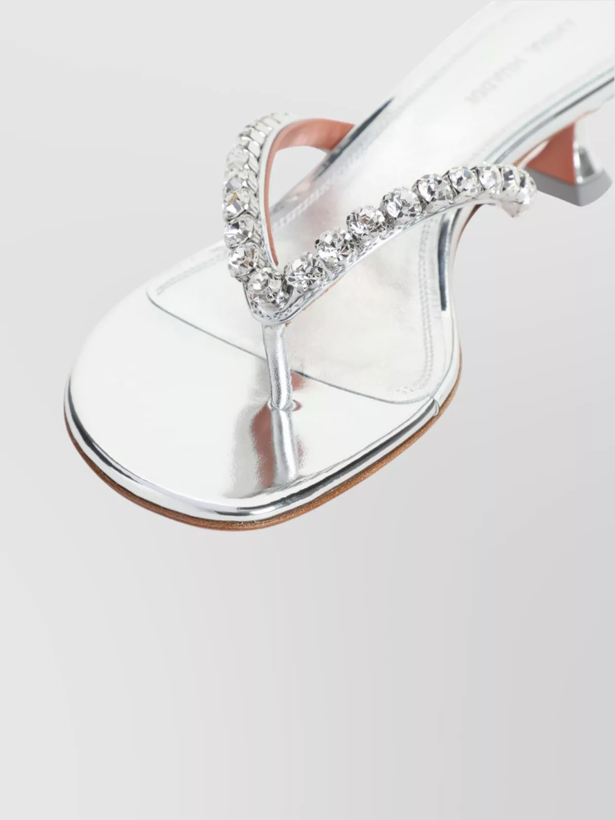 Amina Muaddi Leather Sandals With Crystal-embellished Straps