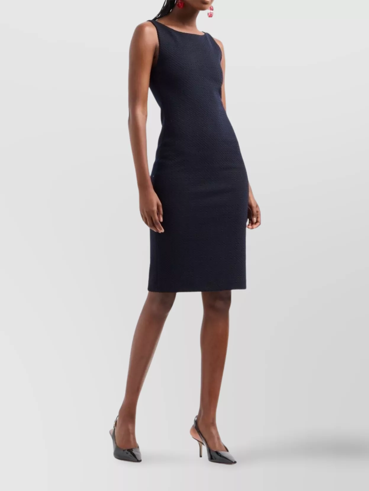 Emporio Armani Wool Blend Sleeveless Short Dress