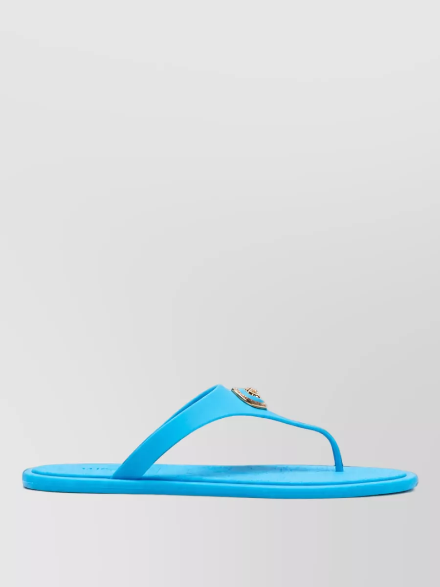 Versace Baroque-Print Thong Slides