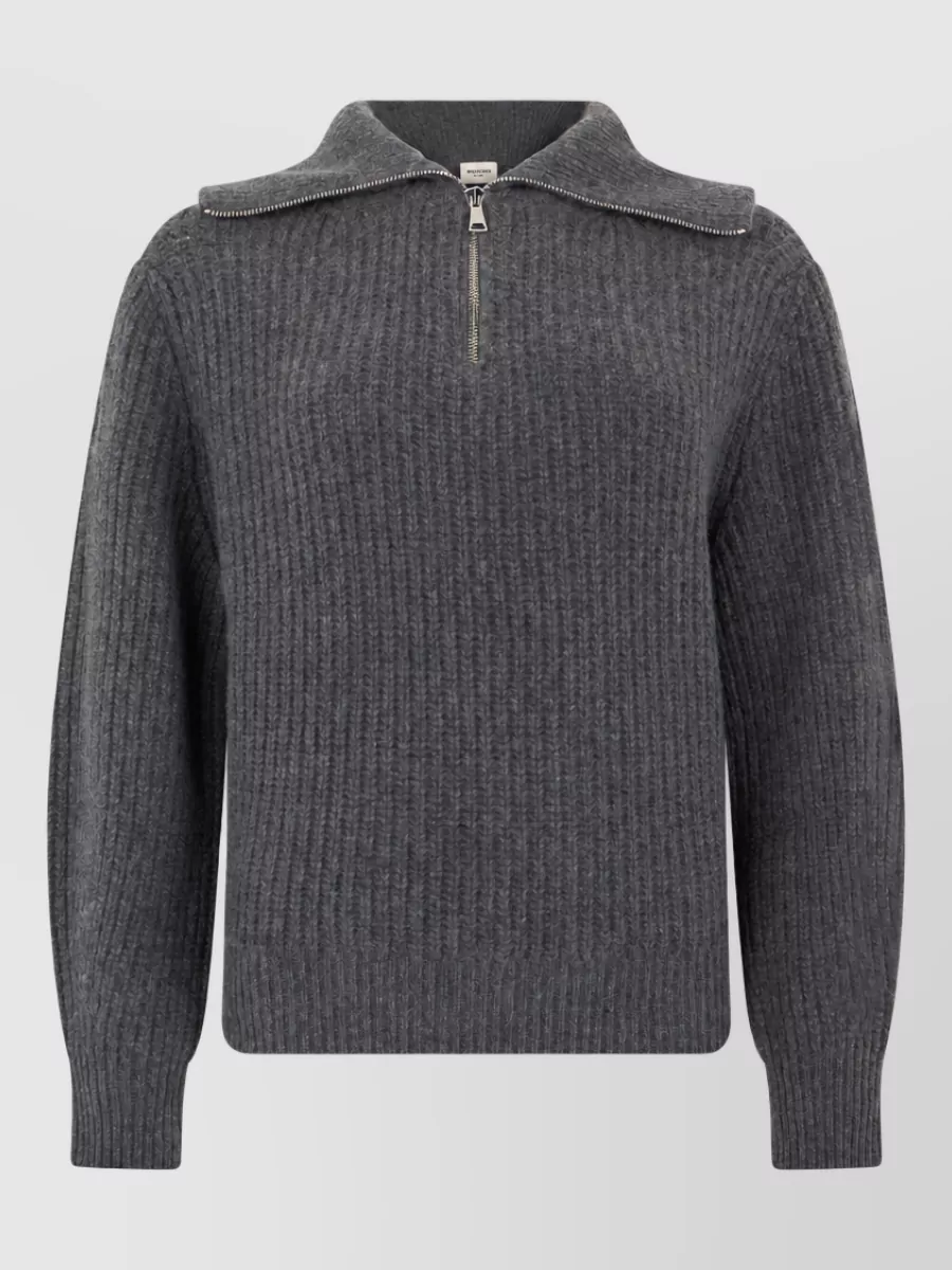 Weekend Max Mara Ribbed wool zip collar sweater