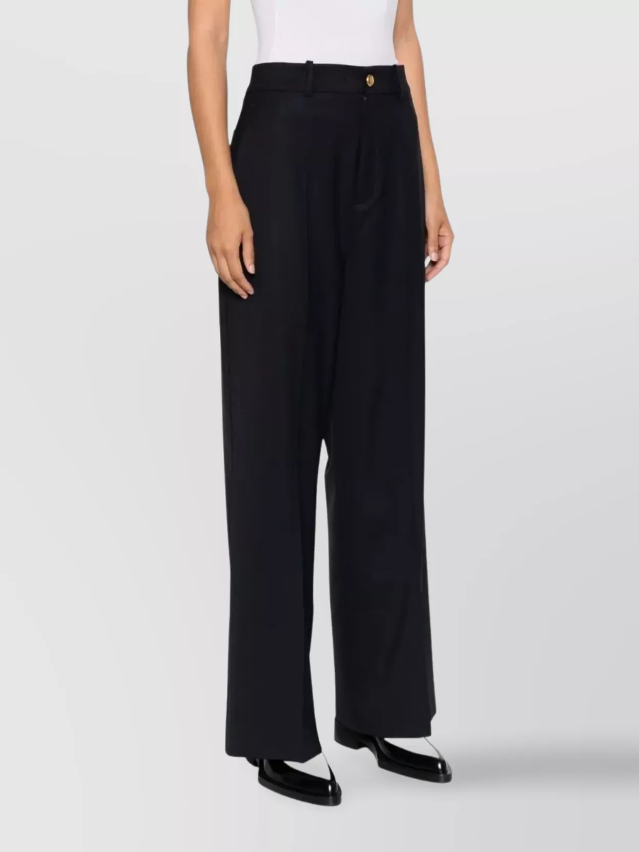 P.a.r.o.s.h Patch-pockets Virgin Wool-blend Trousers In Black
