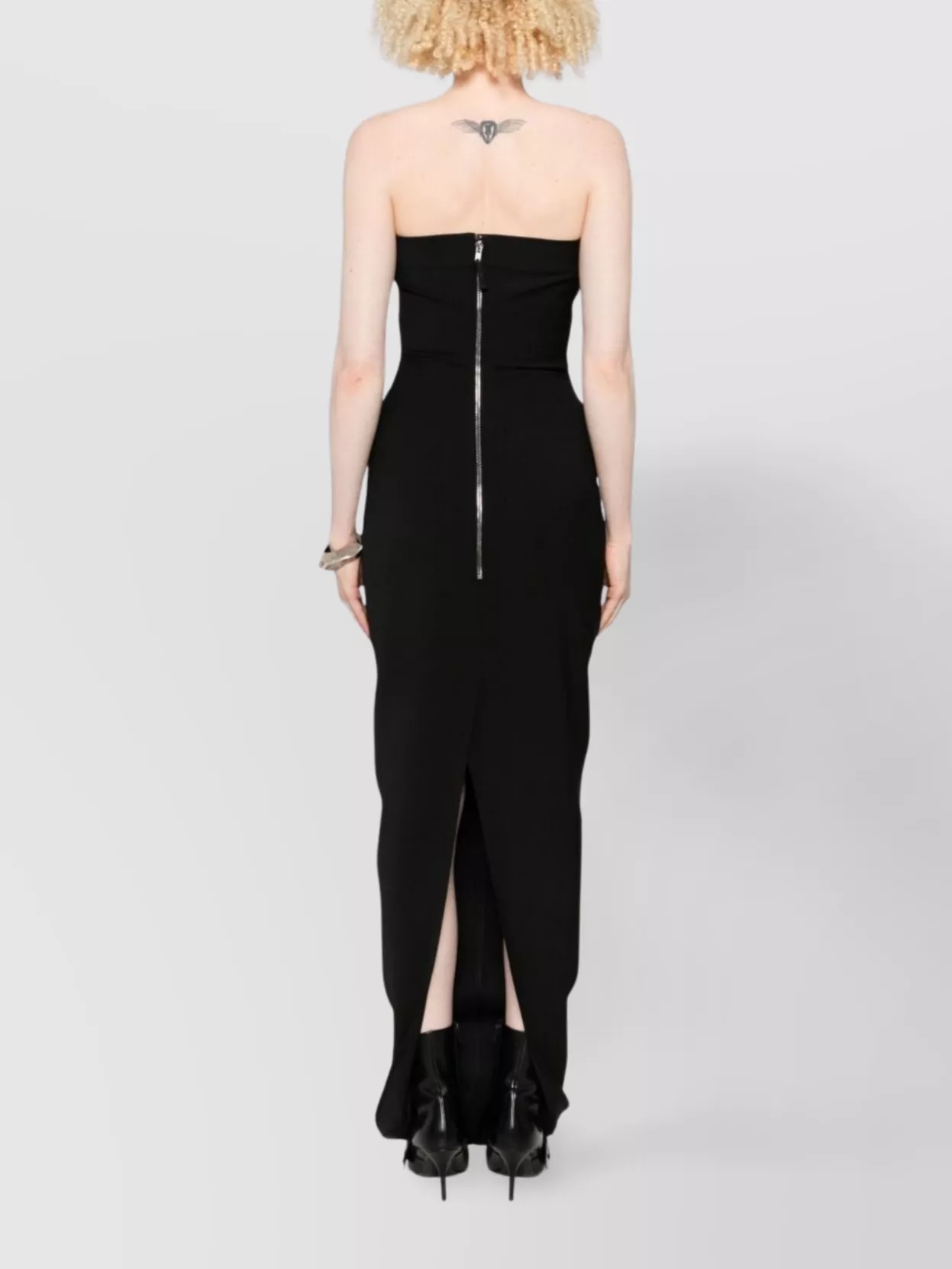 Rick Owens Strapless Bodycon Midi Dress Slit