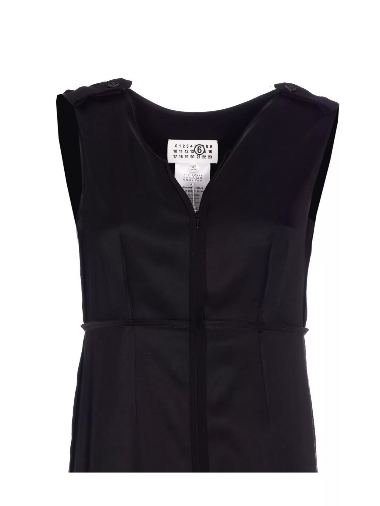 Mm6 Maison Margiela Long Dress With Shoulder Epaulettes And Splits
