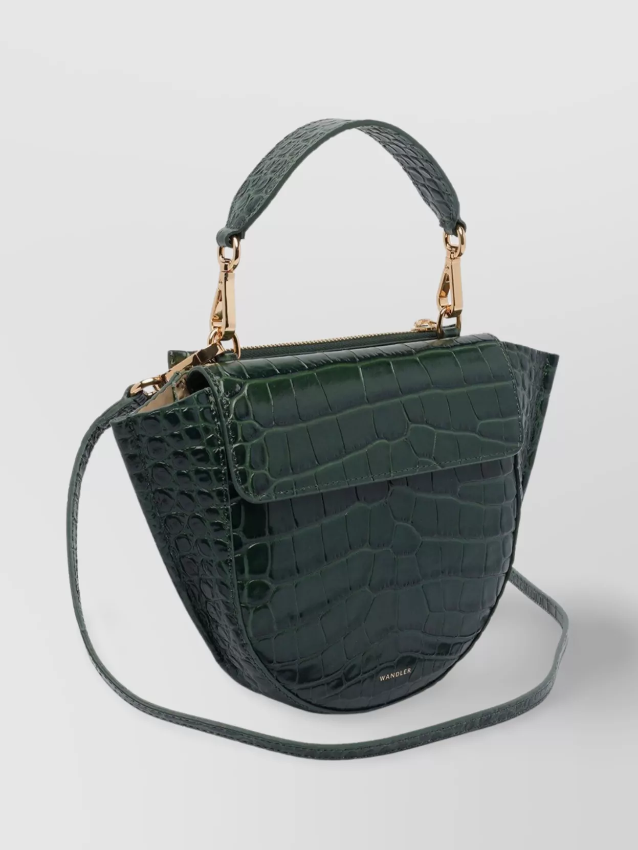 Wandler Crocodile Embossed Cross-Body Bag