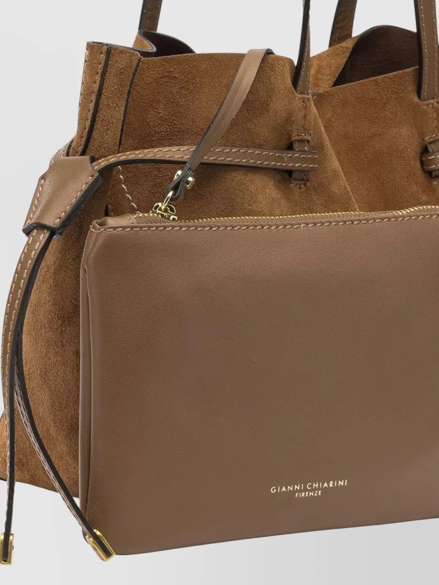 Gianni Chiarini Shoulder Bag Suede Finish Dual Handles