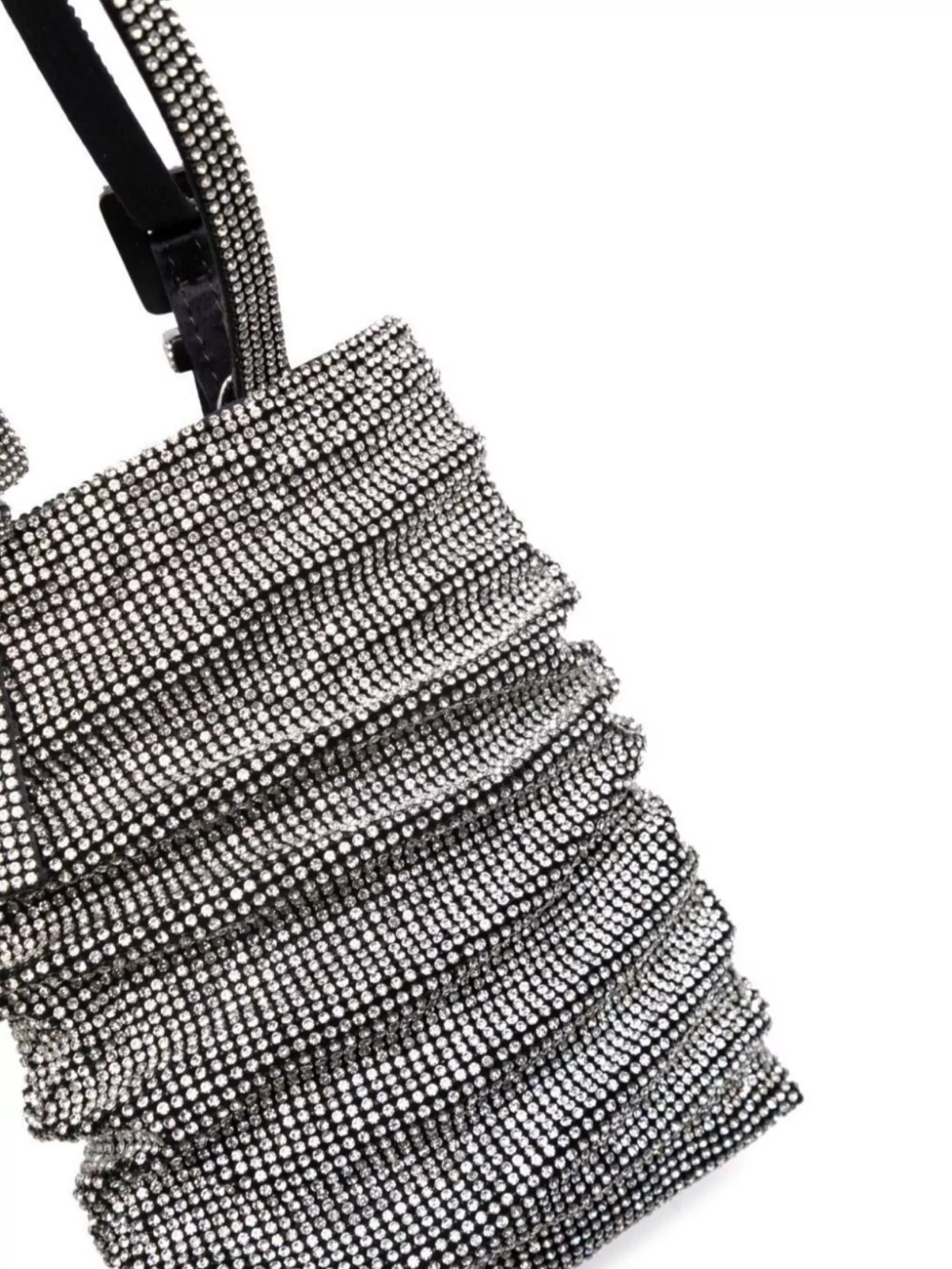 Benedetta Bruzziches Handcrafted Rhinestone Buckle Shoulder Bag