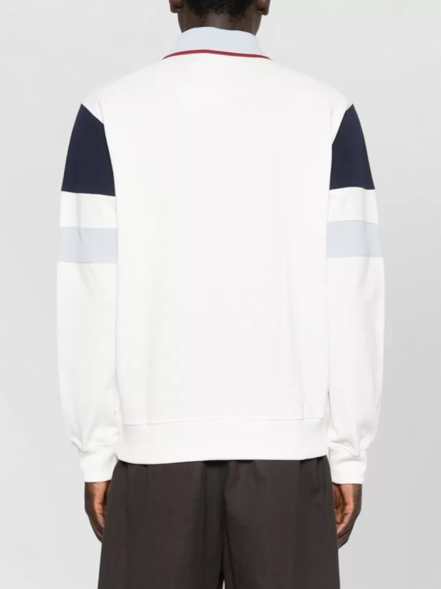 Drôle De Monsieur Ribbed Long-Sleeve Polo Shirt