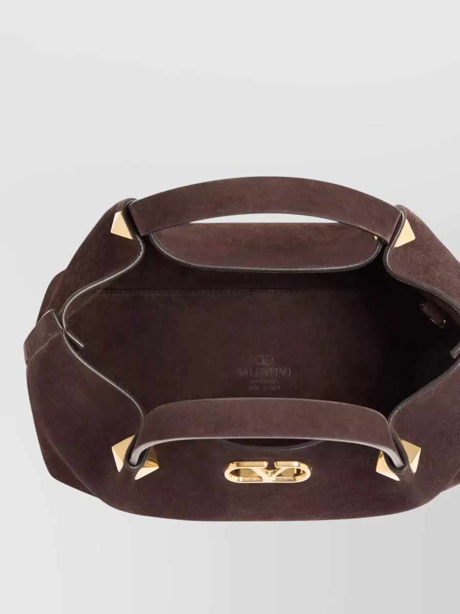 Valentino Garavani Vlogo Signature Small Suede Shoulder Bag