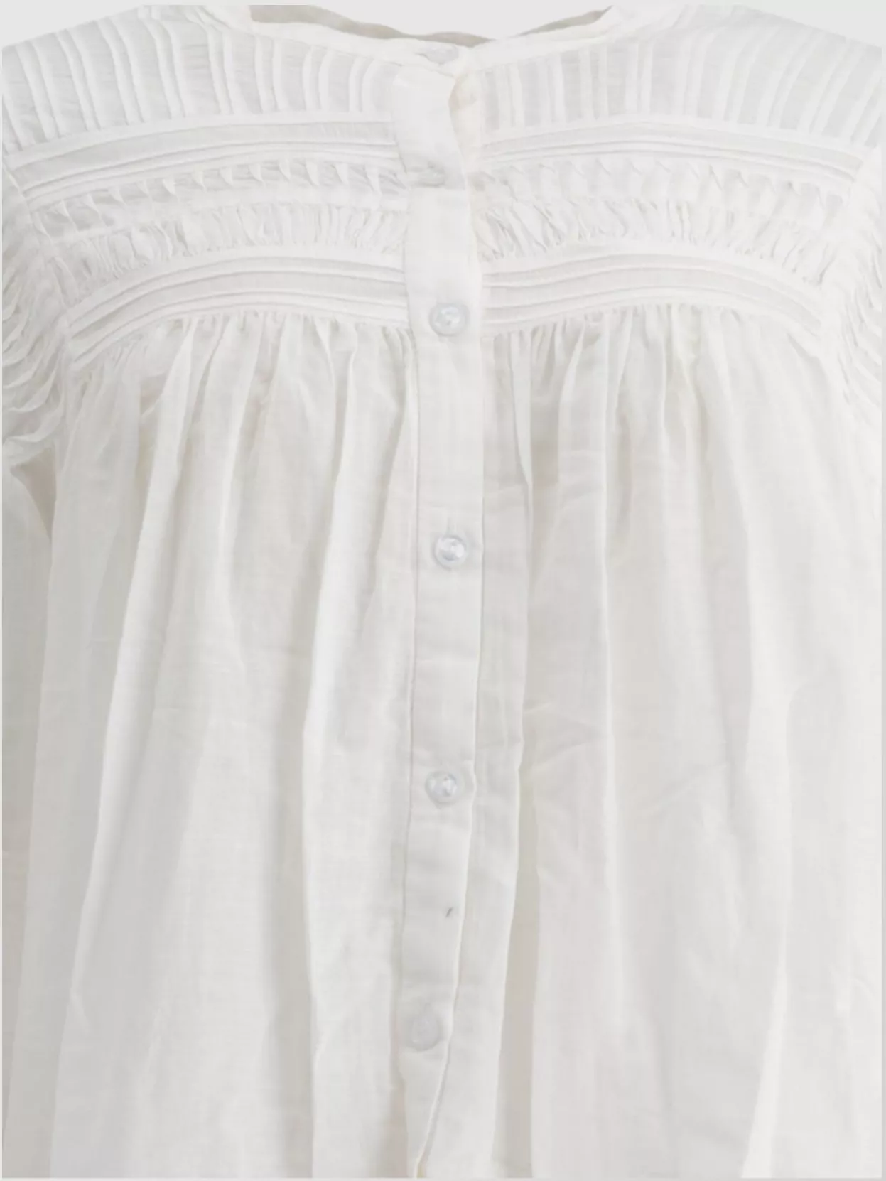 Isabel Marant Etoile Pleated Long Sleeve Textured Cuffed Top