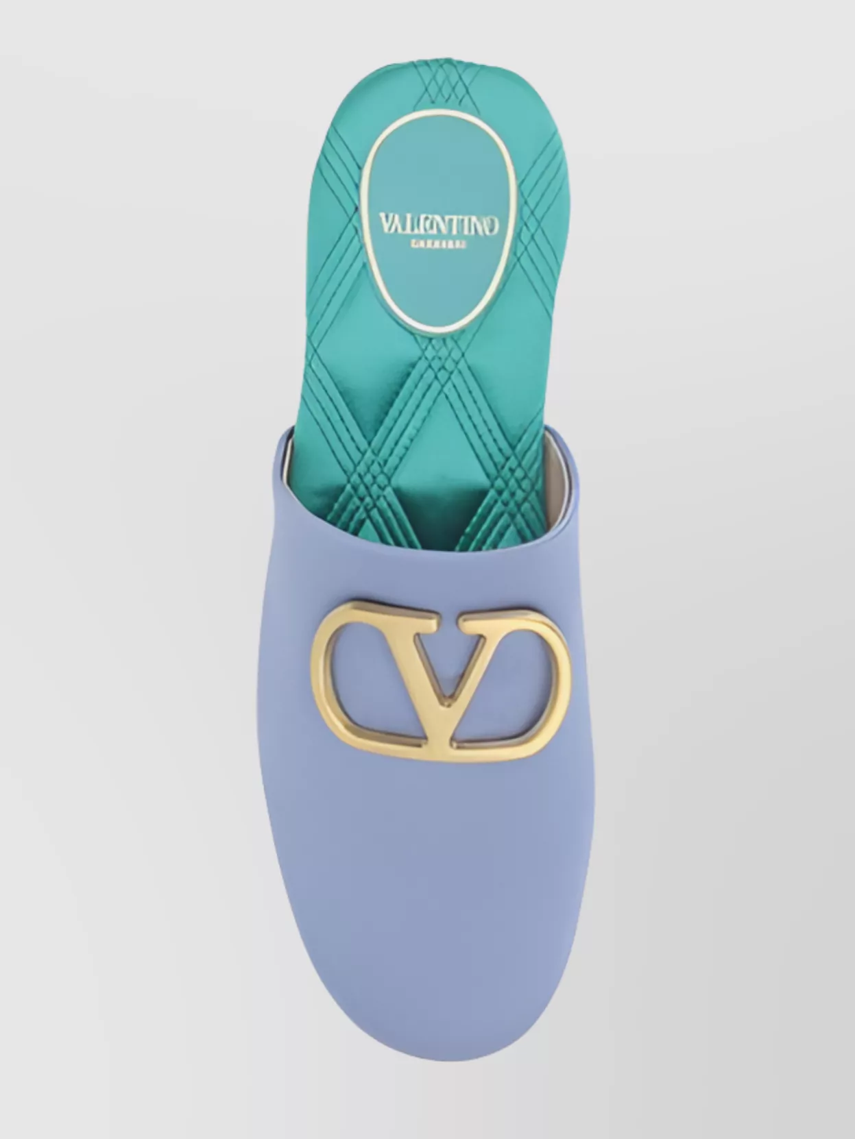 Valentino Satin Slip-ons Featuring Vlogo In Blue