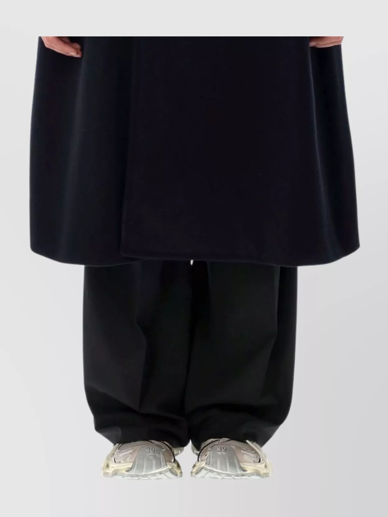Balenciaga Oversized Double Breasted Wool Blend Coat