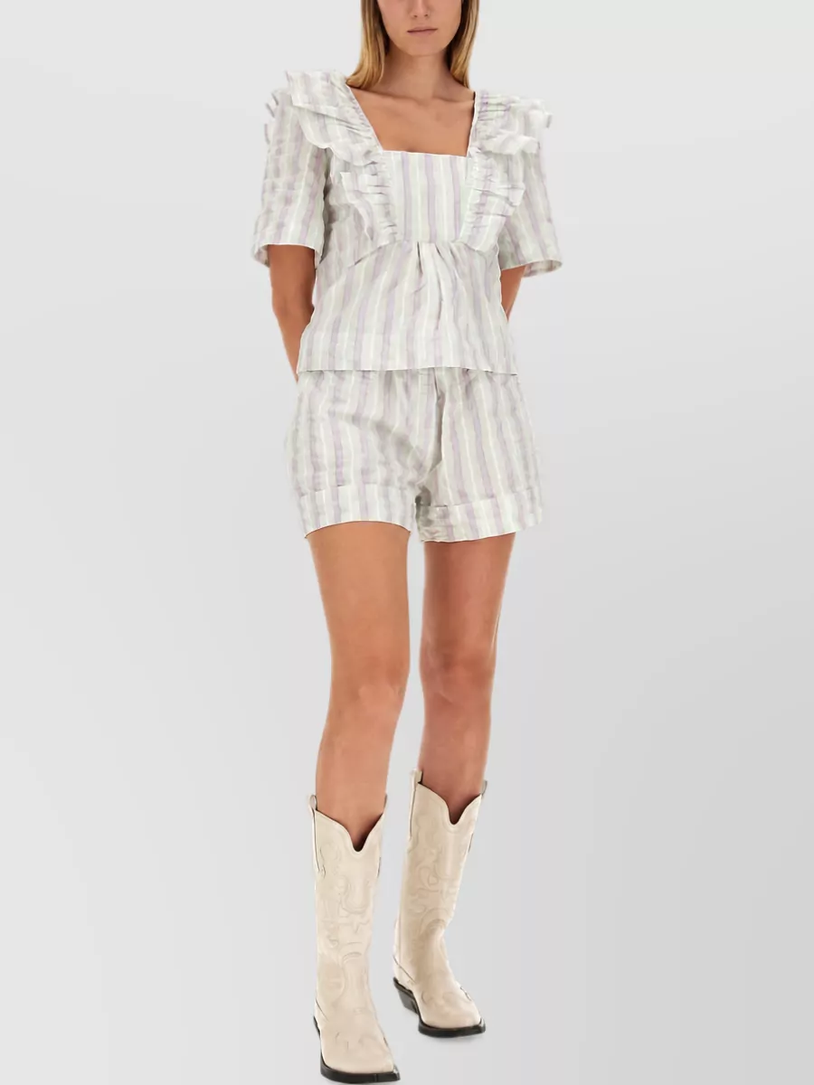 Ganni ruffled blouse