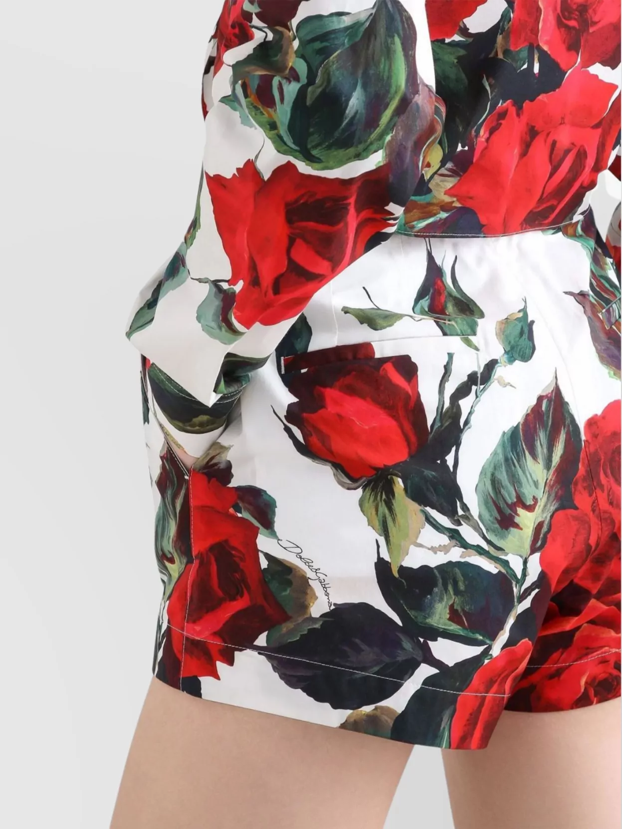 Dolce&Gabbana Rose Print High Waist Shorts