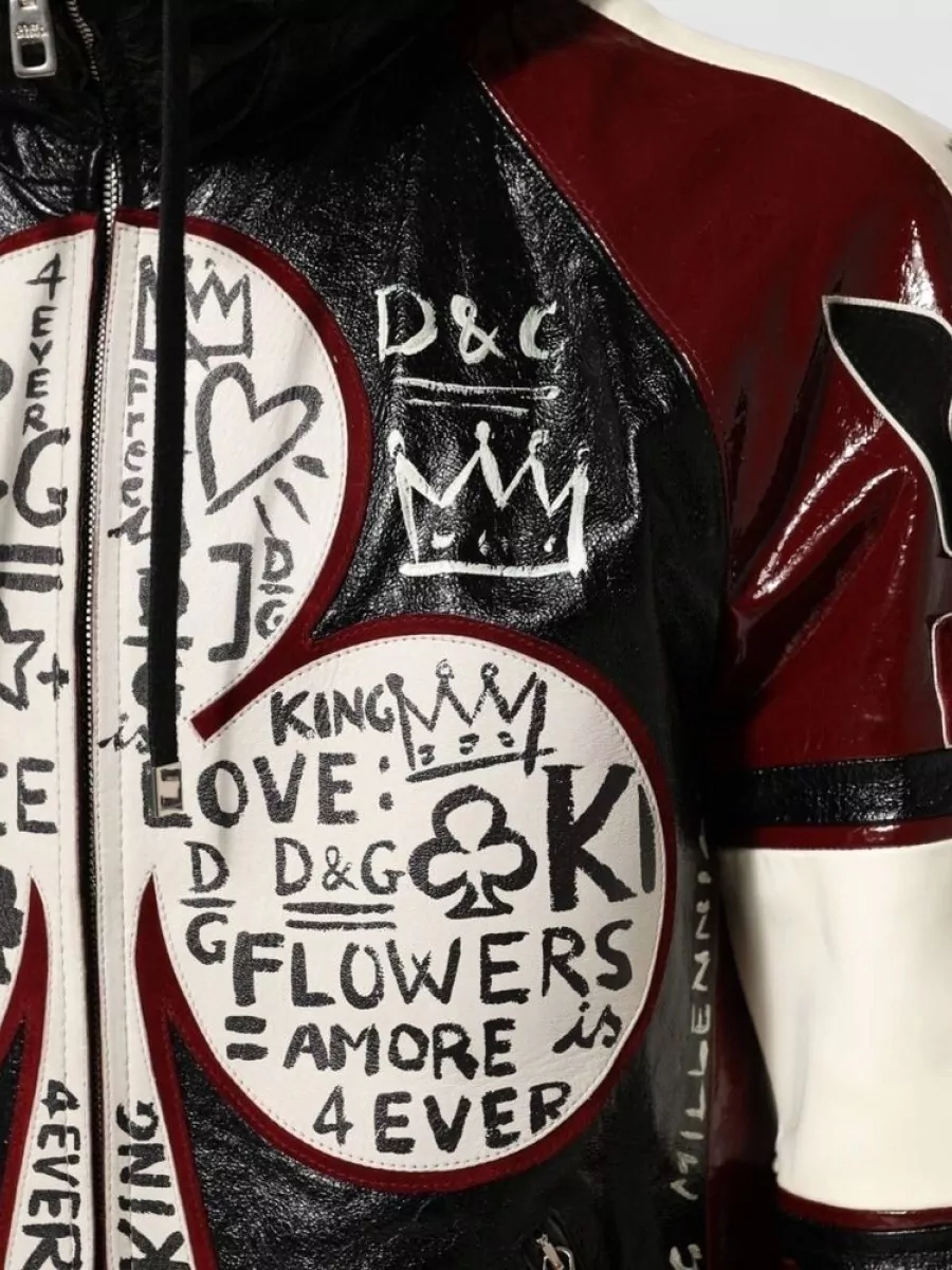 Dolce&Gabbana Leather Hooded Biker Jacket