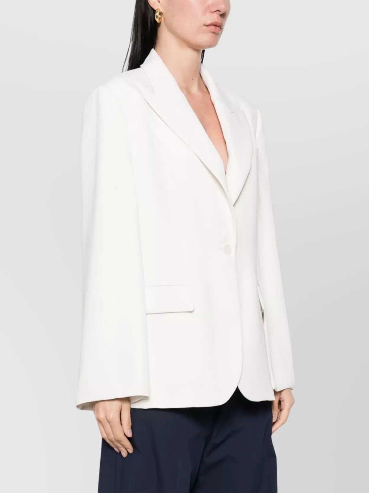Parosh Tailored Single-Breasted Blazer With Flap Pockets