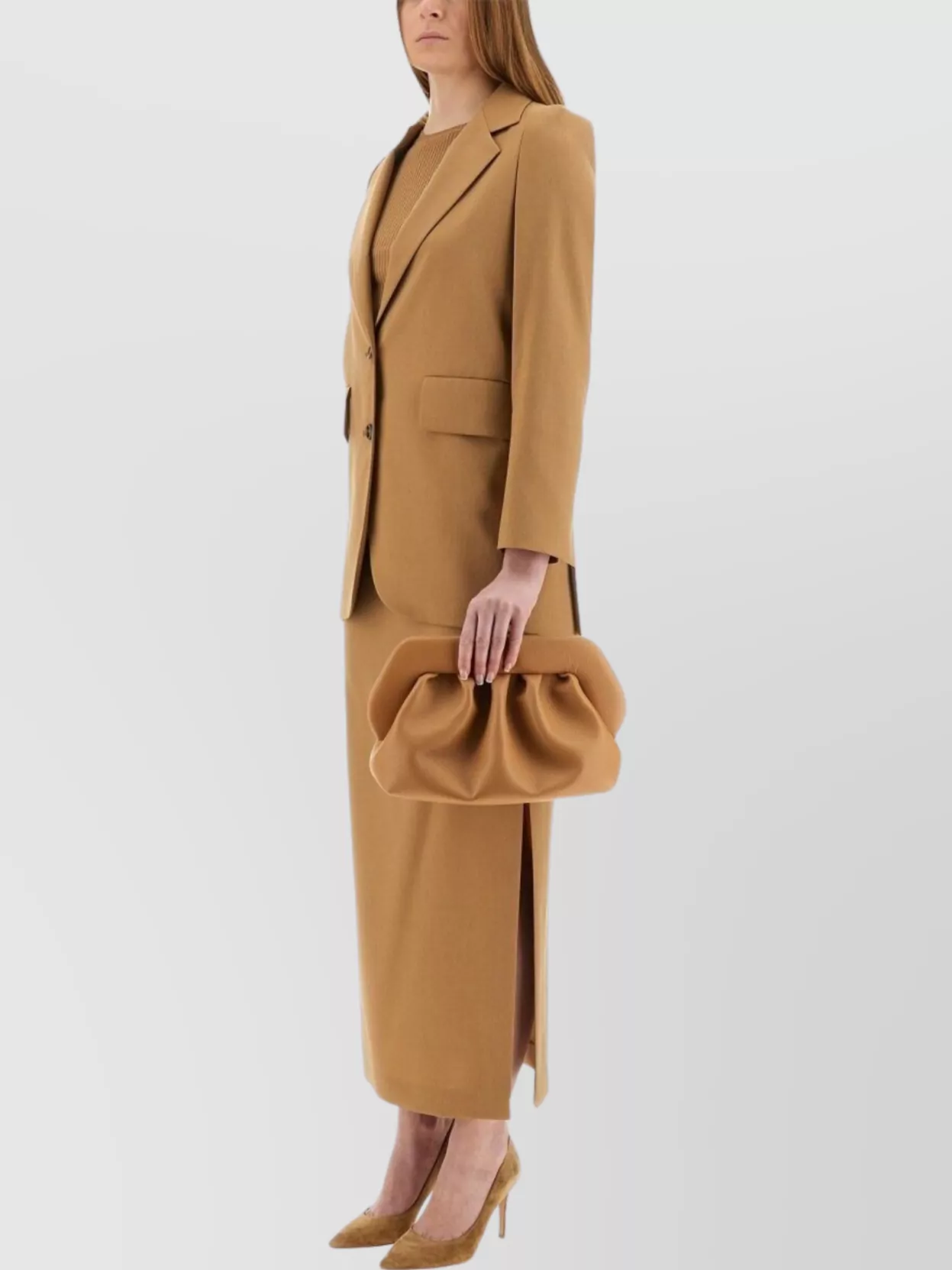 Max Mara Long Navona Skirt Side Slit