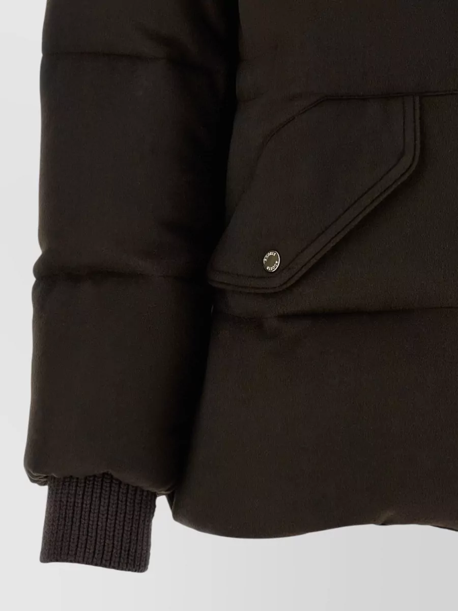 Moorer Wool Cashmere Quilted Down Coat