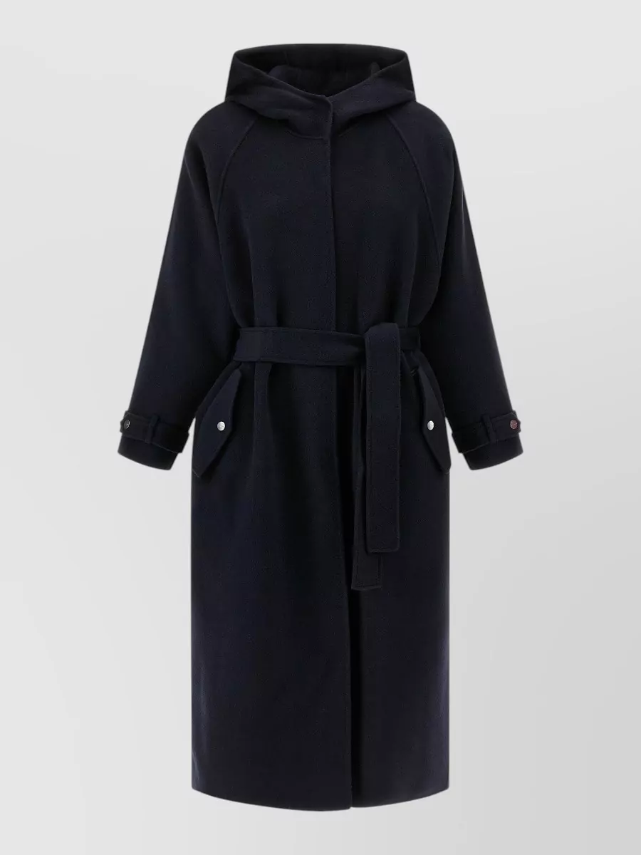 Pinko belted hooded coat