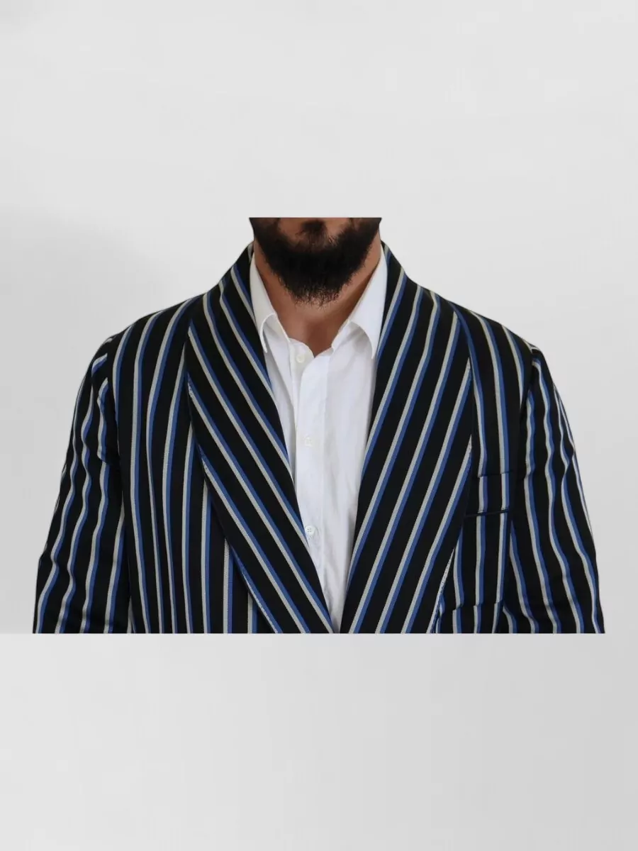 Dolce&Gabbana Silk Blend Striped Robe