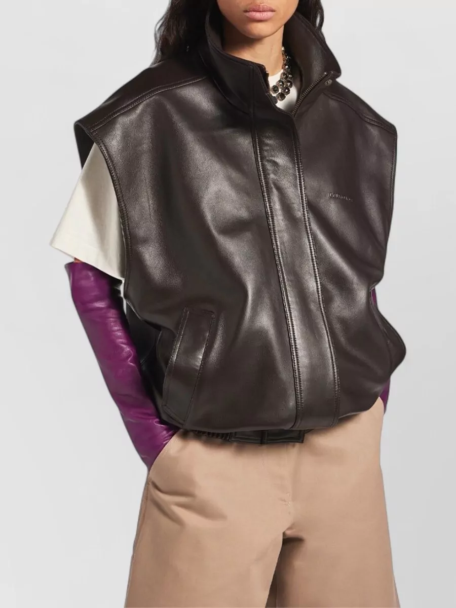 Balenciaga Lamb Leather Sleeveless Blouson