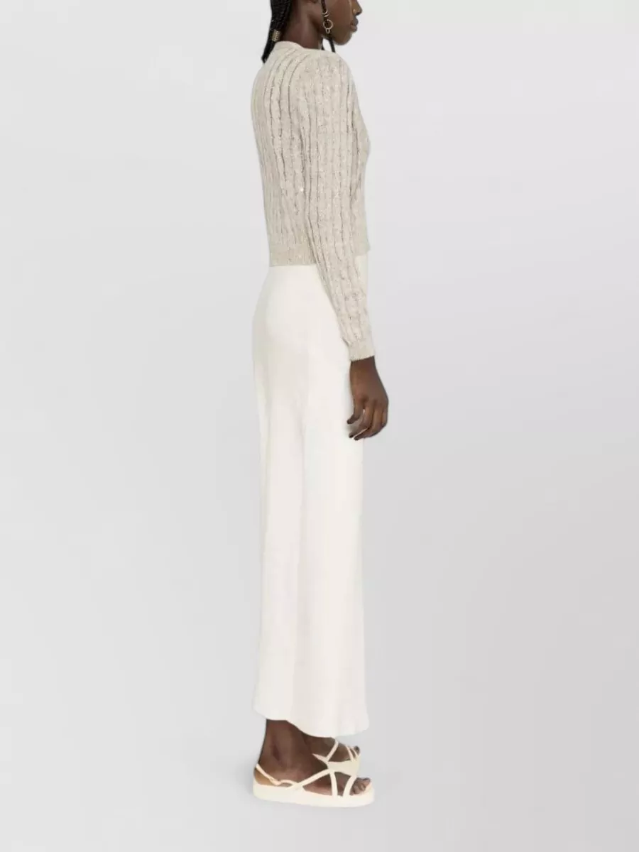 Brunello Cucinelli High Waisted Midi Skirt Side Slit