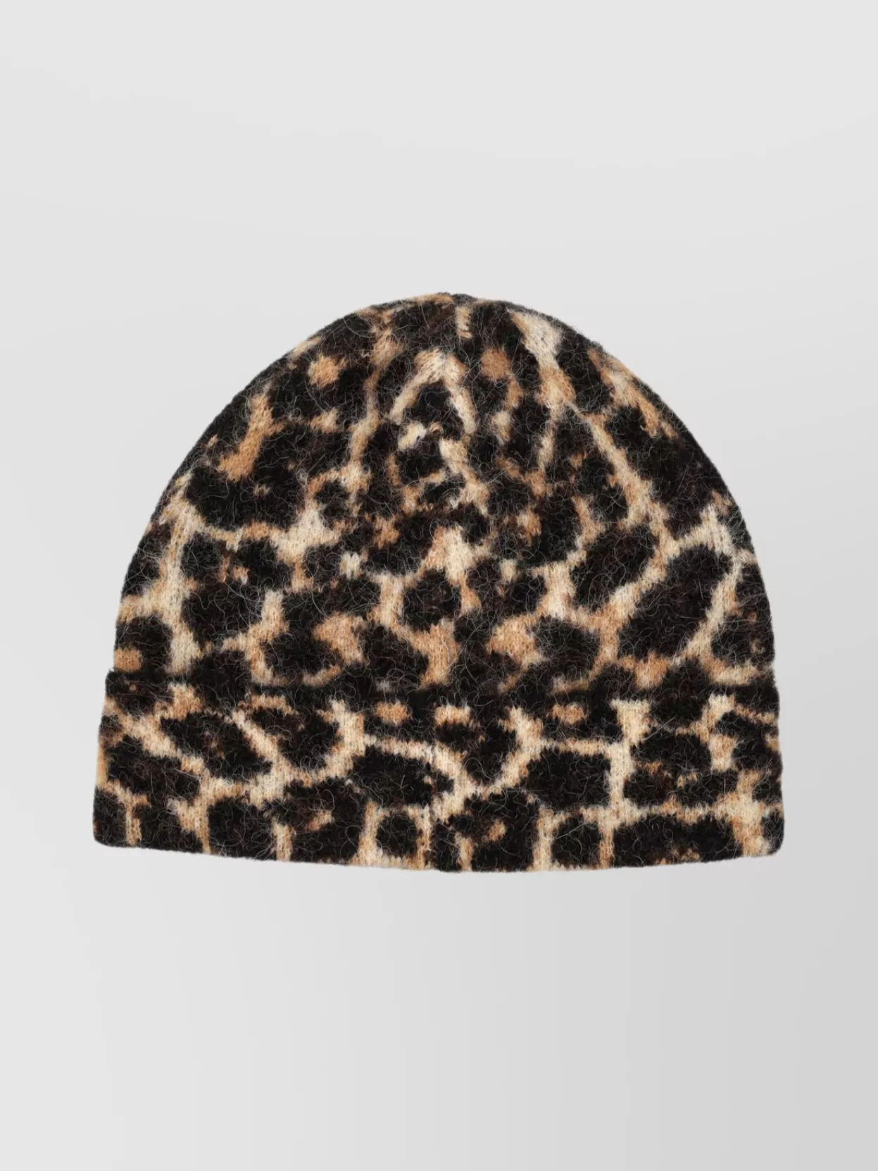 Anine Bing Animal Print Fuzzy Beanie Hat