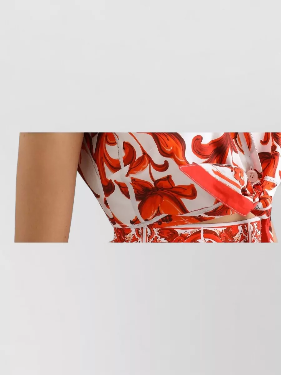 Dolce&Gabbana Floral-Print Cotton Short-Sleeve Shirt