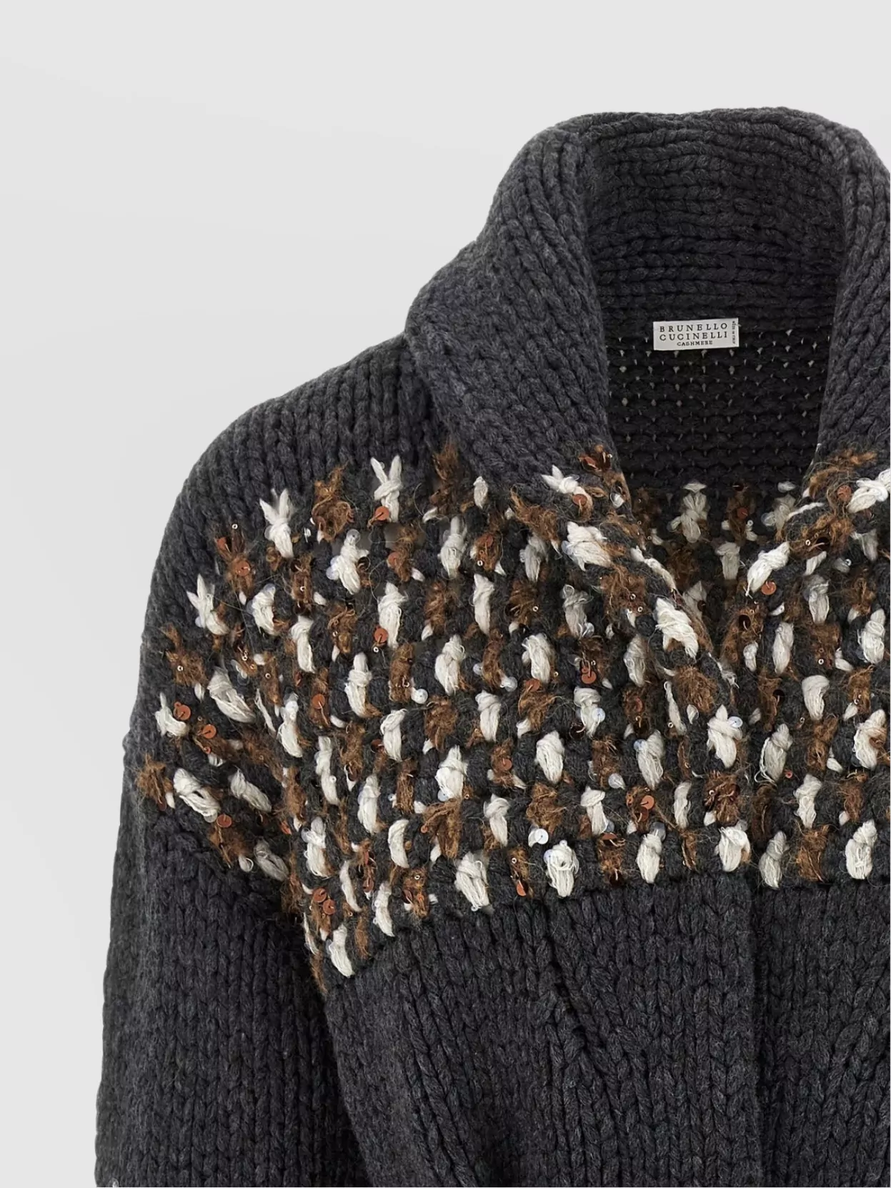 Brunello Cucinelli Knit Cardigan Sweaters And Cardigans Multicolor In Gray