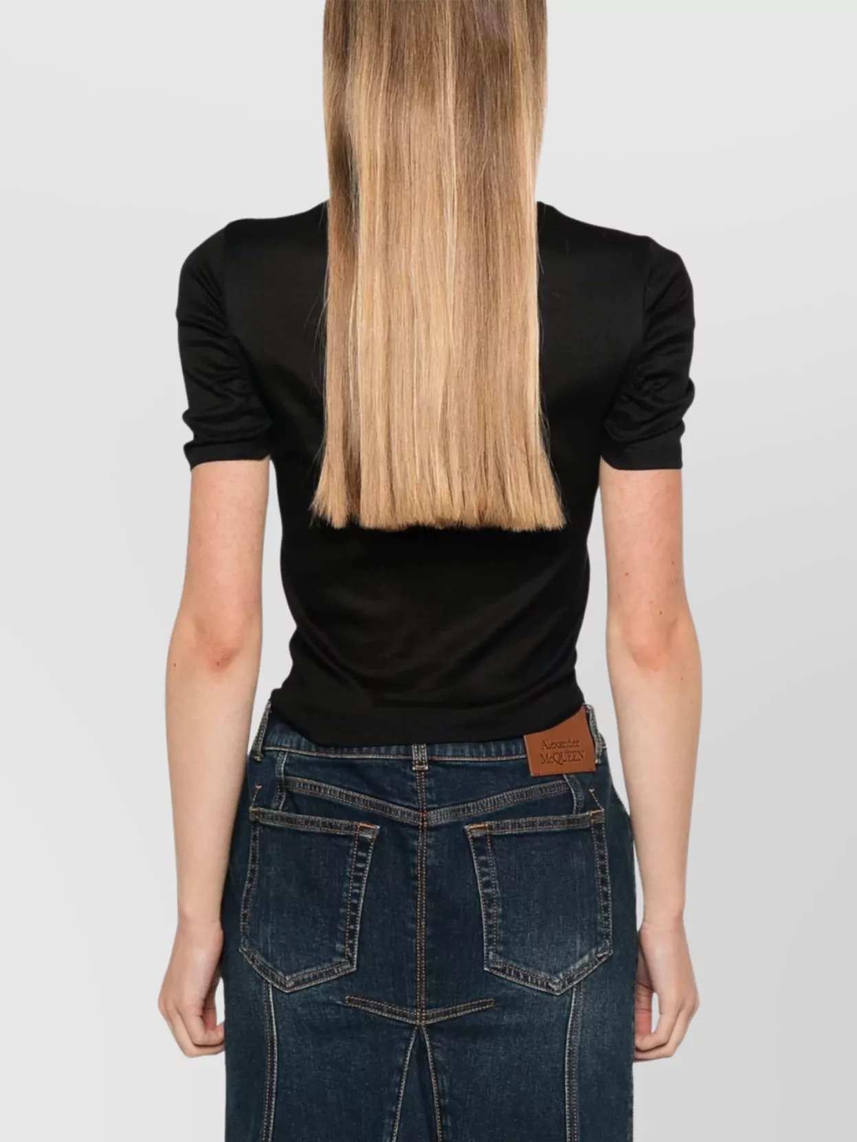Pinko Ruched-Detailing T-Shirt Curved Hem