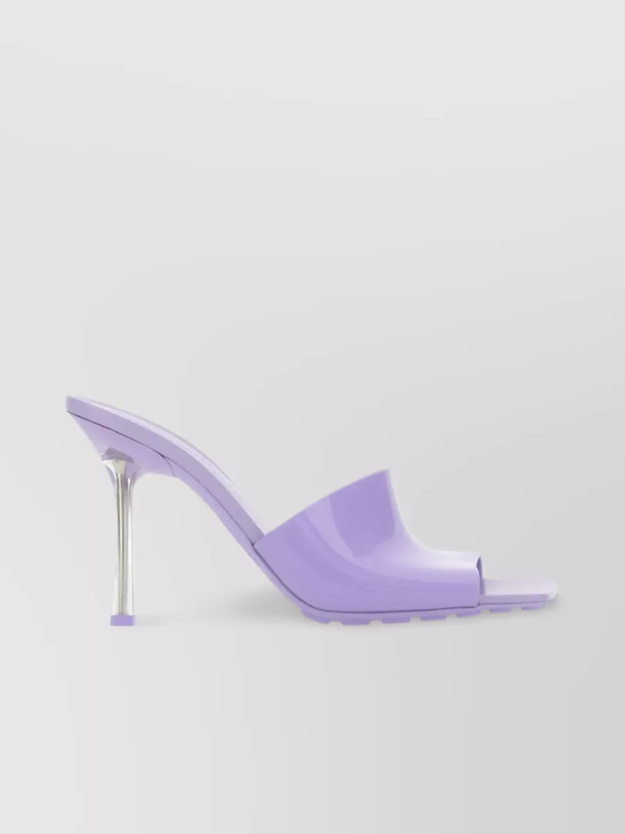Shop Bottega Veneta Stretch Mules With Squared Toe And Stiletto Heel In Purple