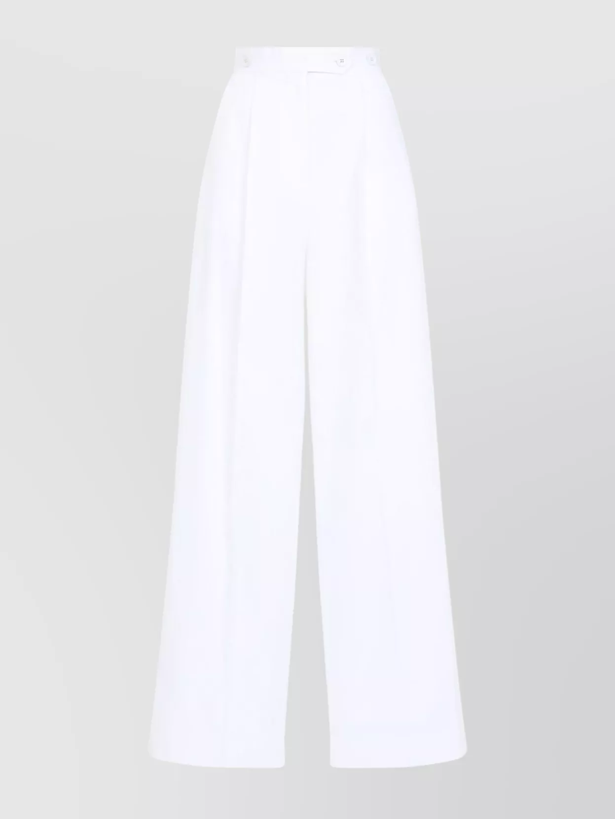 Givenchy Womens White Pleated Two-slip-pockets Wide-leg High-rise Cotton Trousers