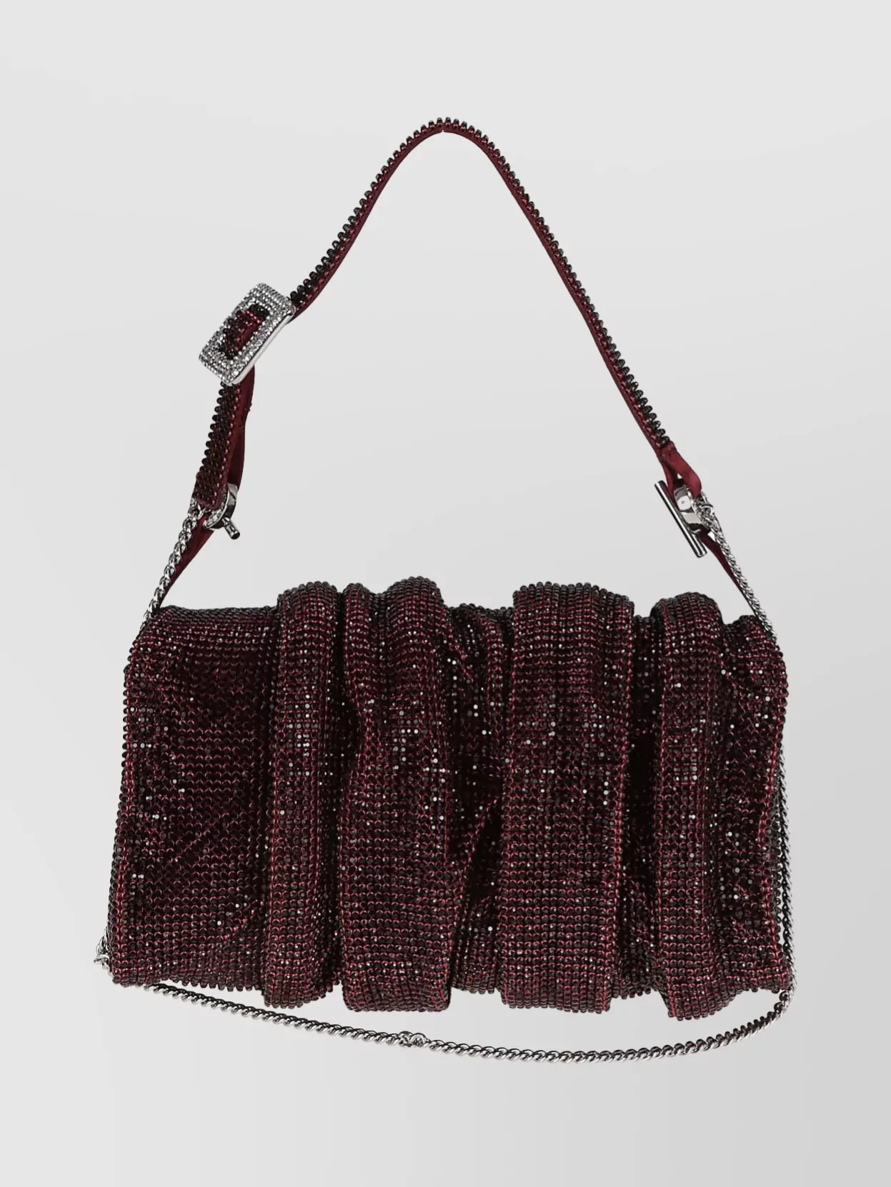 Benedetta Bruzziches Rhinestone Flap Shoulder Bag Chain Strap