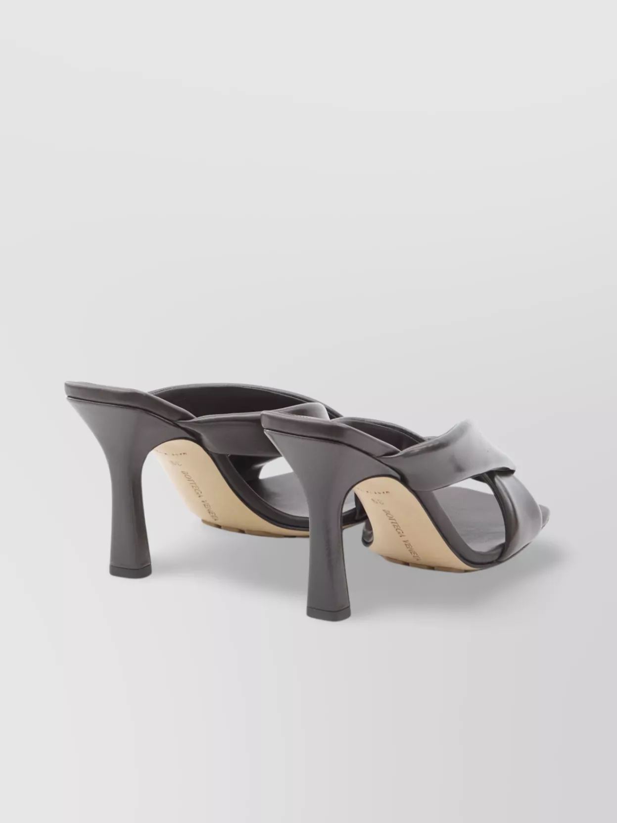 Bottega Veneta Riva Mule Sandals 9cm Heel In Metallic