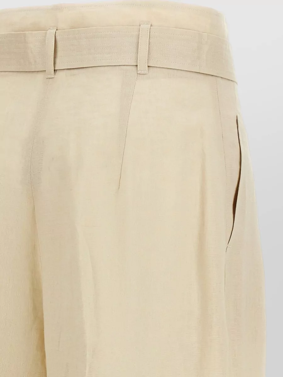 S Max Mara Linen High-Rise Wide-Leg Trousers
