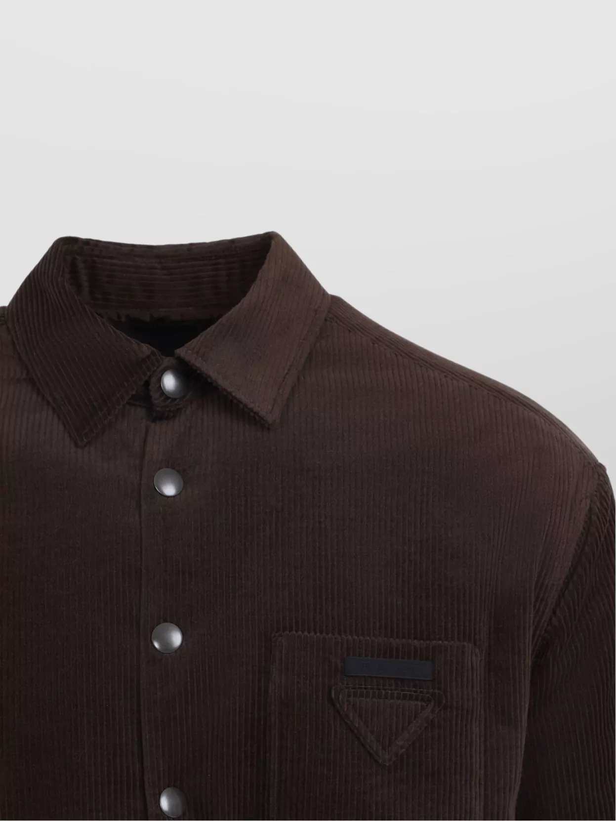 Prada Long Sleeve Corduroy Shirt Chest Pocket