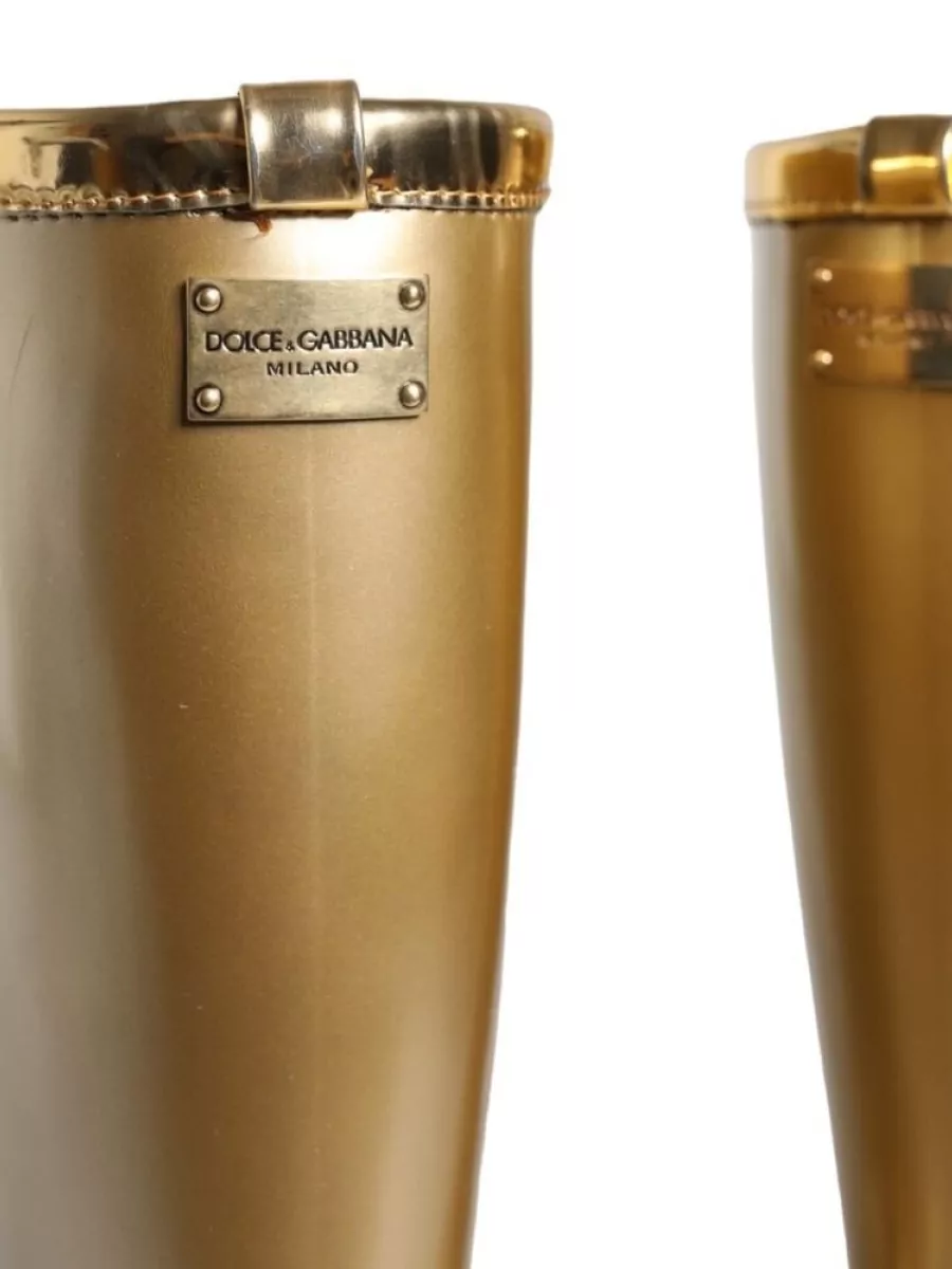 Dolce&Gabbana Metallic Rubber Rain Boots