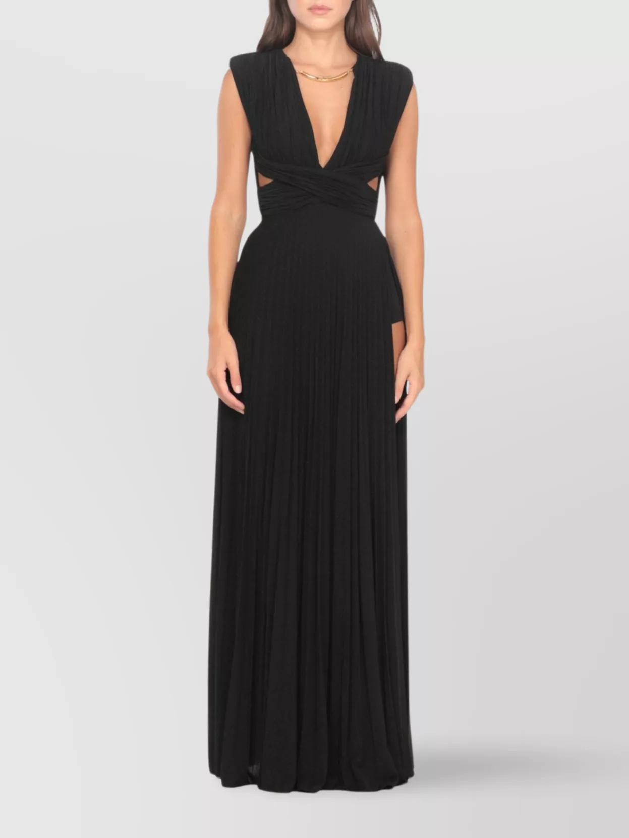 Elisabetta Franchi Sleeveless Dress Deep V-Neckline
